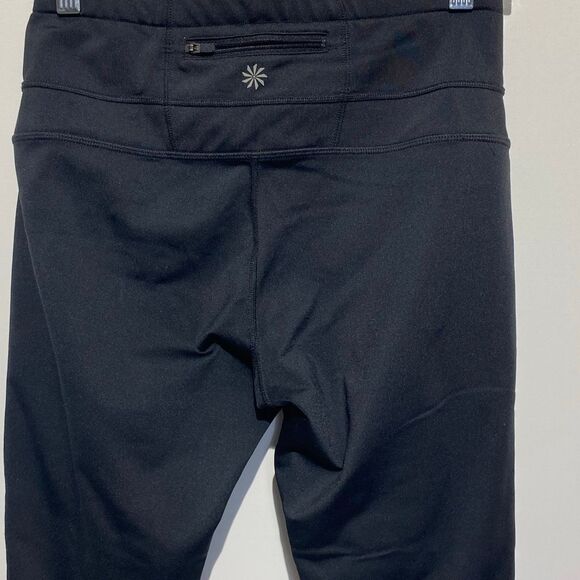 Athleta Women's Black Pull-On Stretch Flat Front Skinny Ankle Leggings Small - Picture 3 of 10